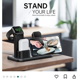 Beacoo NWT Amazon 3 in 1 charging station iPhone Apple Watch and AirPods black